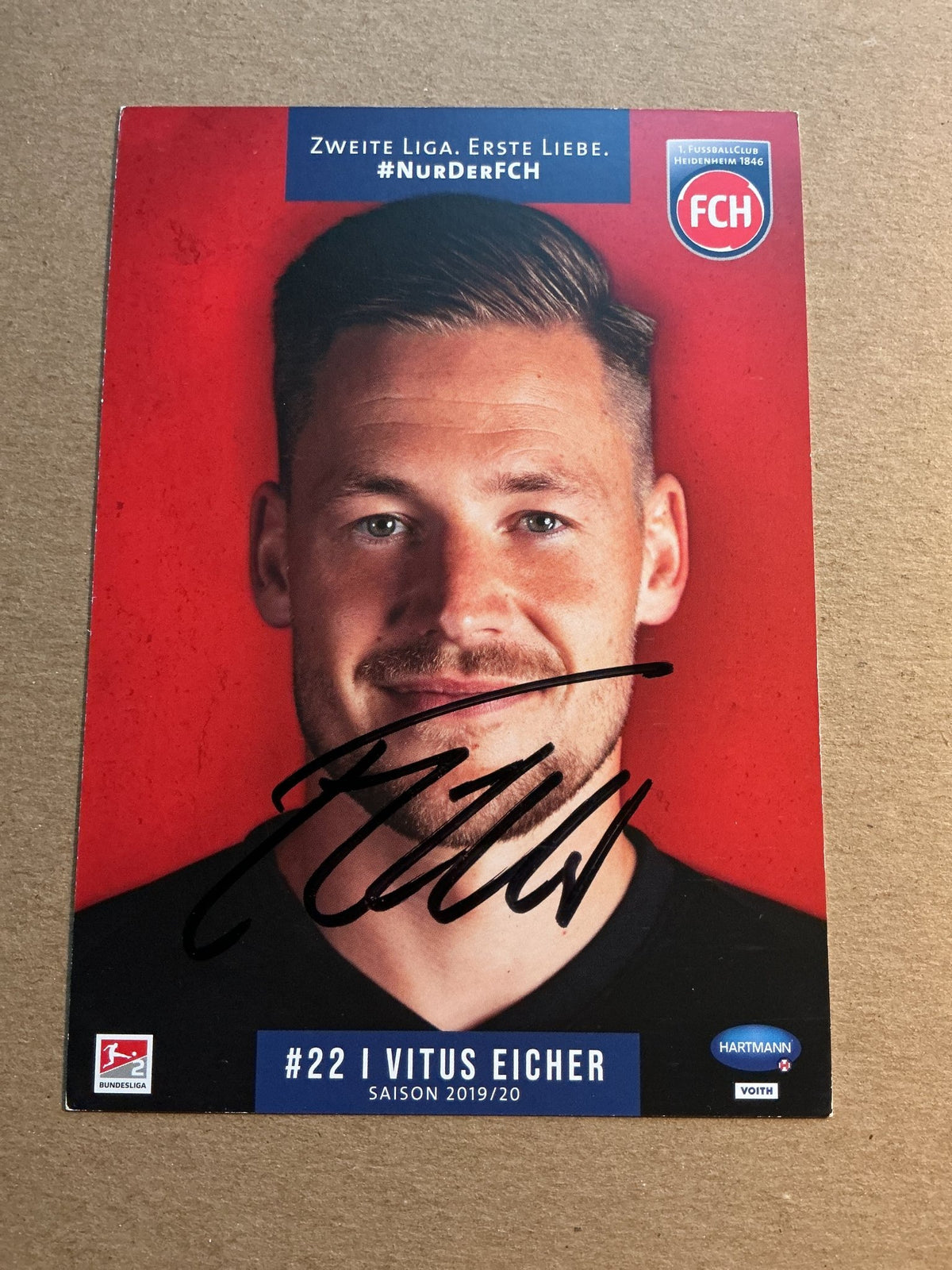 Vitus Eicher, Germany 🇩🇪 1.FC Heidenheim 2019/20 hand signed - Autographs-World
