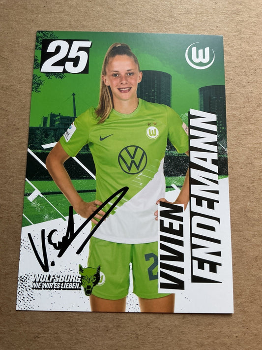 Vivien Endemann, Germany 🇩🇪 VfL Wolfsburg 2023/24 hand signed - Autographs-World