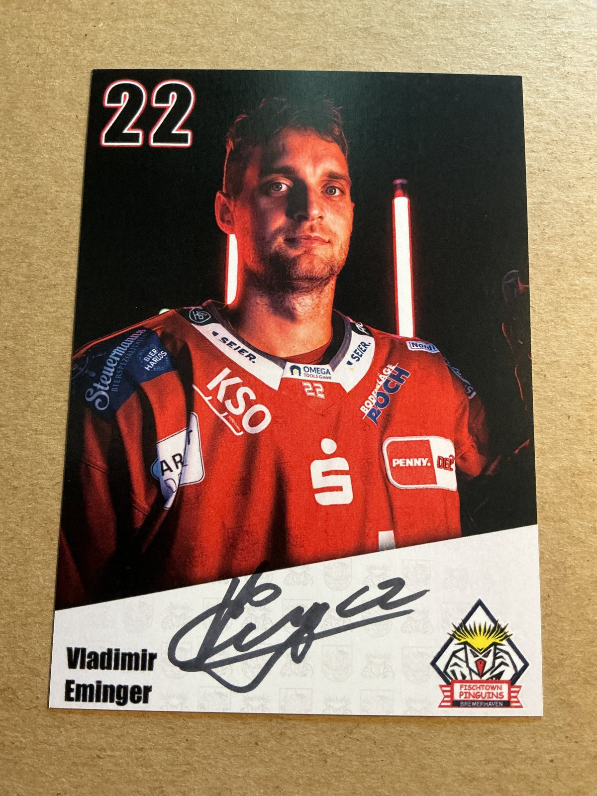 Vladimir Eminger, Czech Republic 🇨🇿 Fishtown Pinguins 2024/25 hand signed - Autographs-World