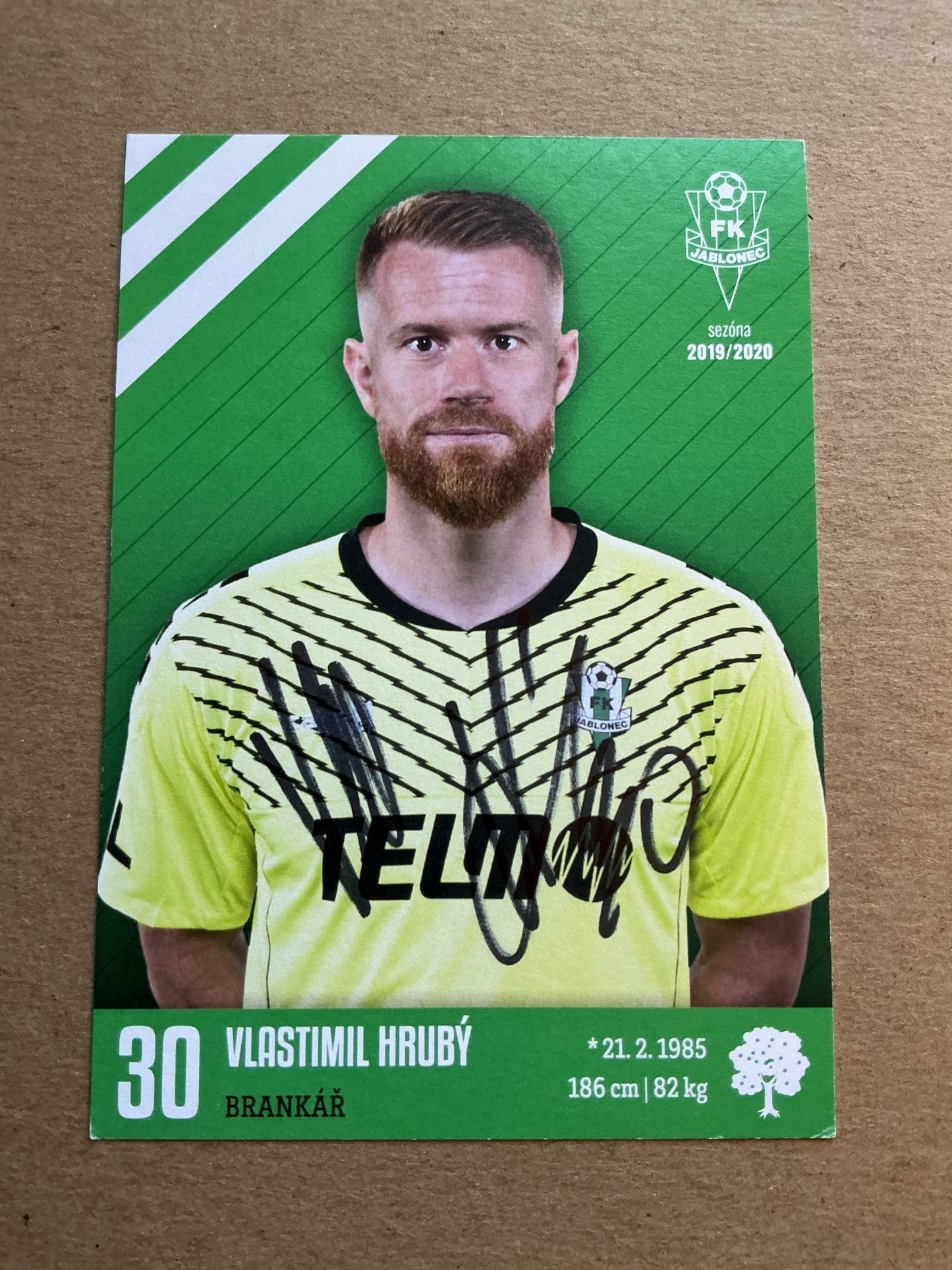 Vlastimil Hrubý, Czech Republic 🇨🇿 FK Jablonec 2019/20 hand signed - Autographs-World