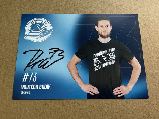 Vojtěch Budík, Czech Republic 🇨🇿 HC Vítkovice 2025/26 hand signed - Autographs-World