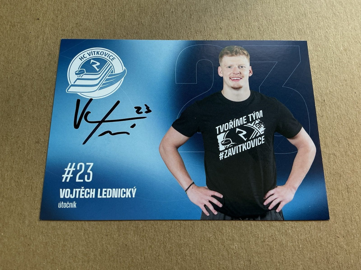 Vojtěch Lednický, Czech Republic 🇨🇿 HC Vítkovice 2025/26 hand signed - Autographs-World