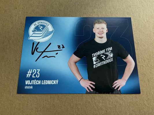 Vojtěch Lednický, Czech Republic 🇨🇿 HC Vítkovice 2025/26 hand signed - Autographs-World