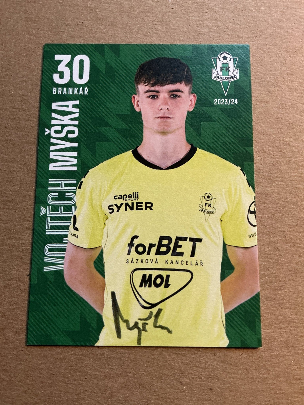 Vojtěch Myška, Czech Republic 🇨🇿 FK Jablonec 2023/24 hand signed - Autographs-World