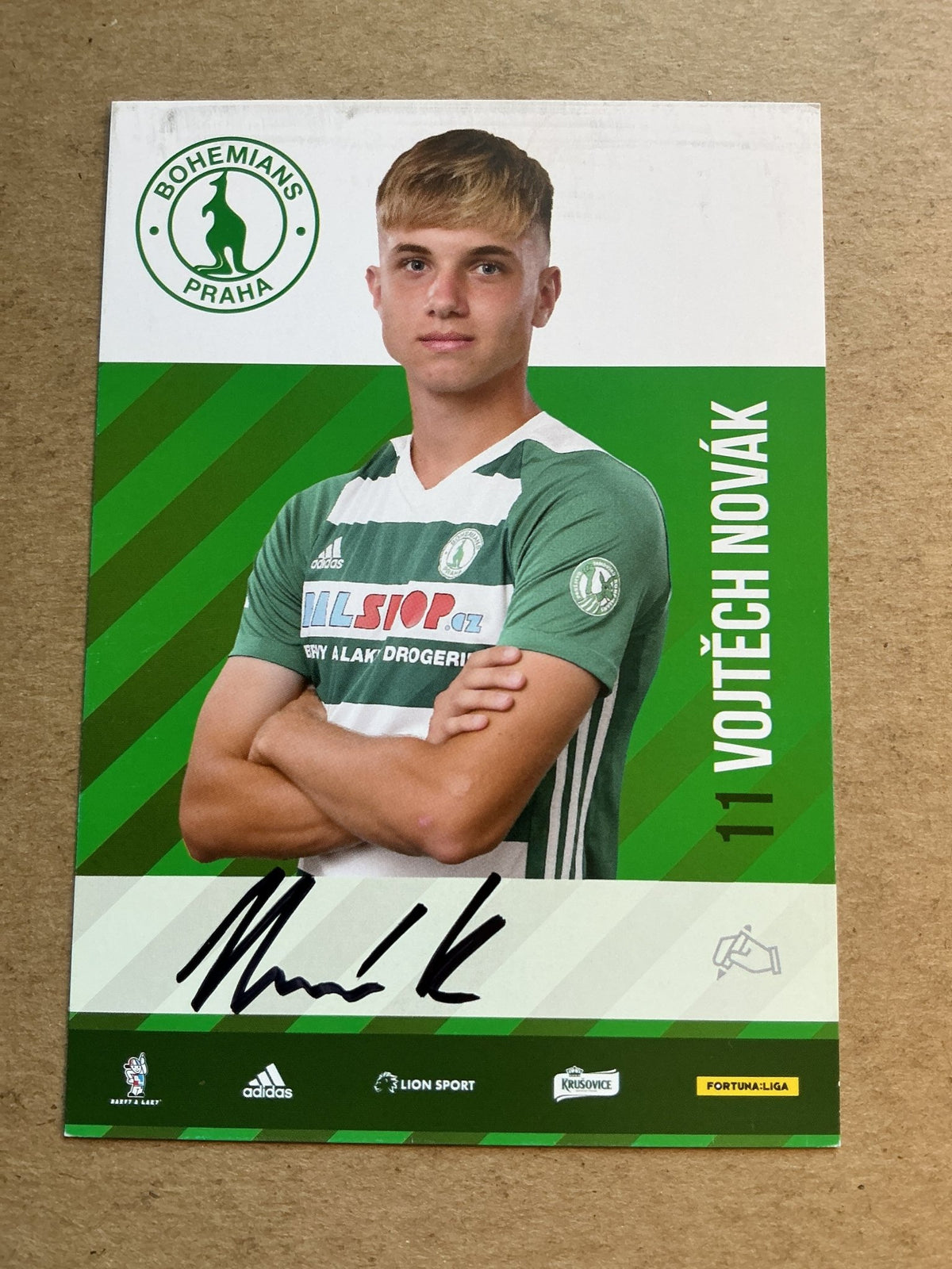Vojtěch Novák, Czech Republic 🇨🇿 Bohemians Prague 1905 2020/21 hand signed - Autographs-World