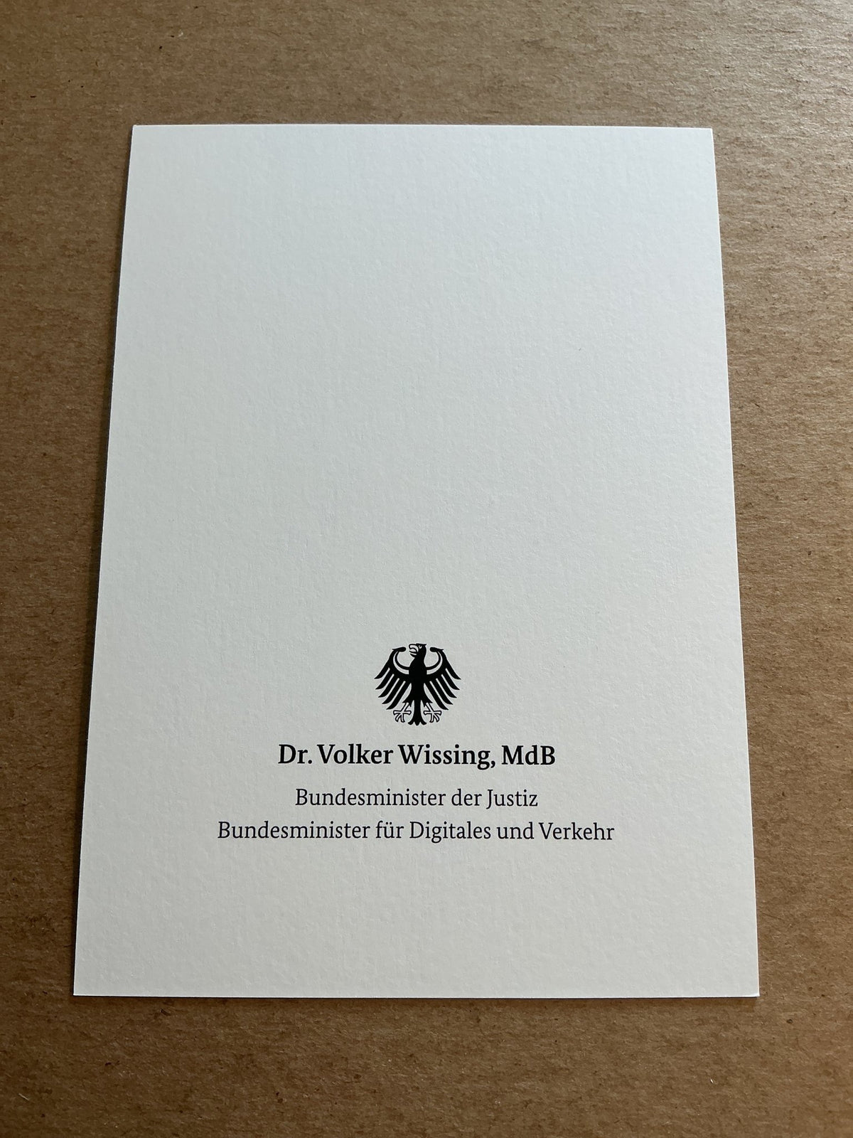 Volker Wissing, Germany 🇩🇪 Minister for Transport 2025 hand signed - Autographs-World