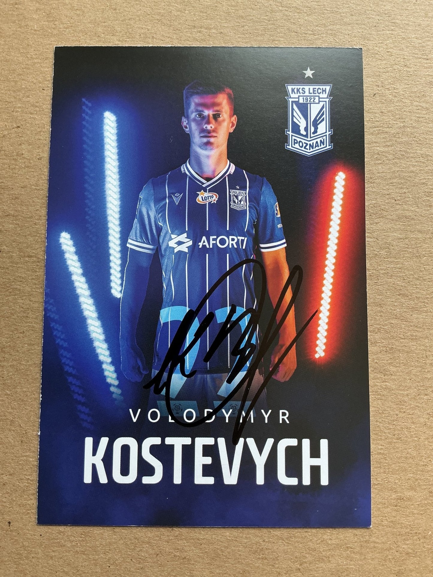 Volodymyr Kostevych, Ukraine 🇺🇦 Lech Poznań 2019/20 hand signed - Autographs-World