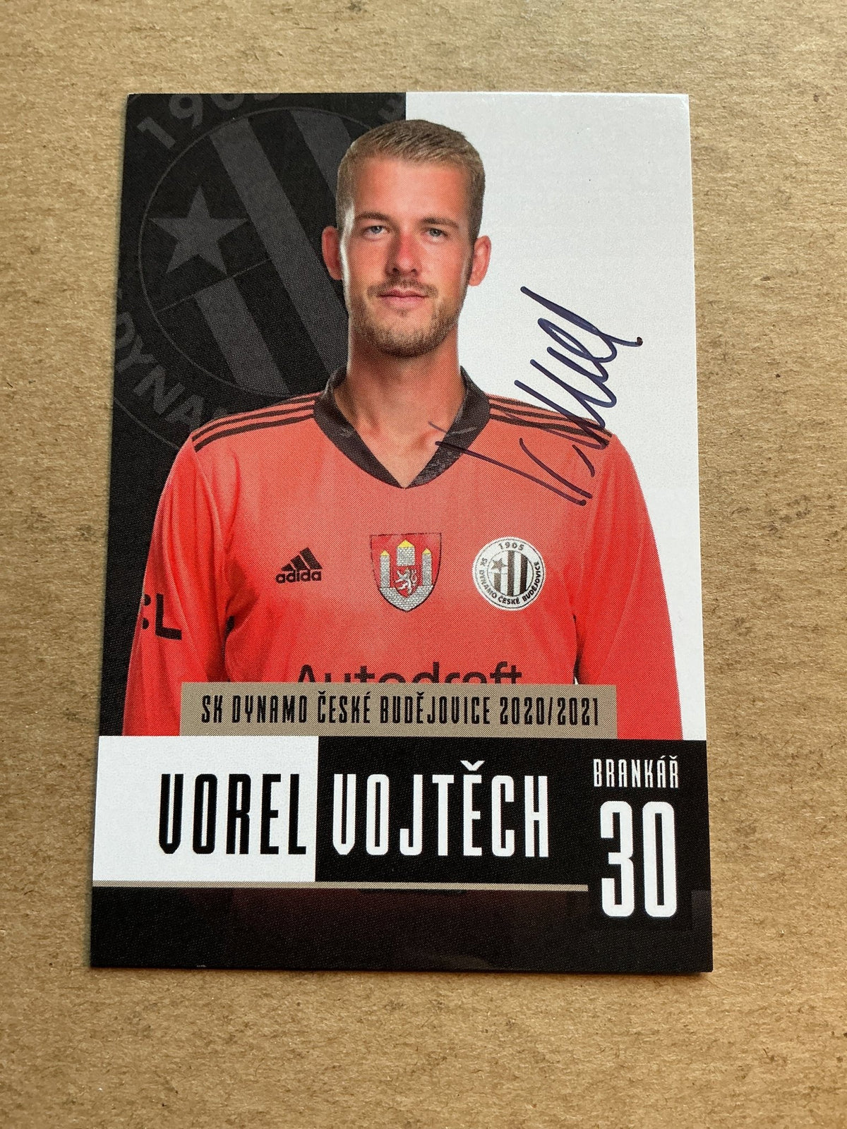 Vorel Vojtěch, Czech Republic 🇨🇿 SK Dynamo České Budějovice 2020/21 hand signed - Autographs-World