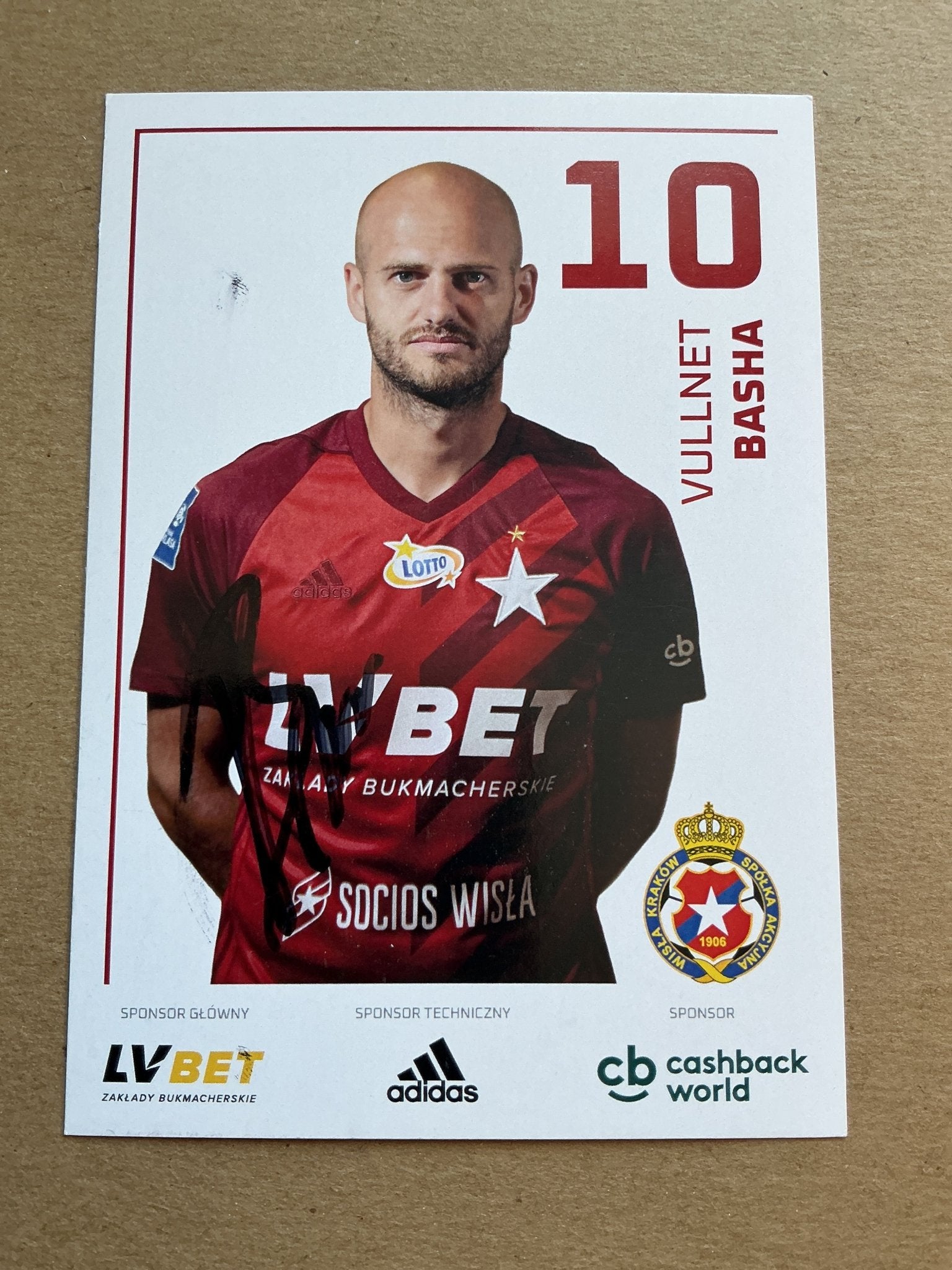 Vullnet Basha, Albania 🇦🇱 Wisla Kraków 2019/20 hand signed - Autographs-World