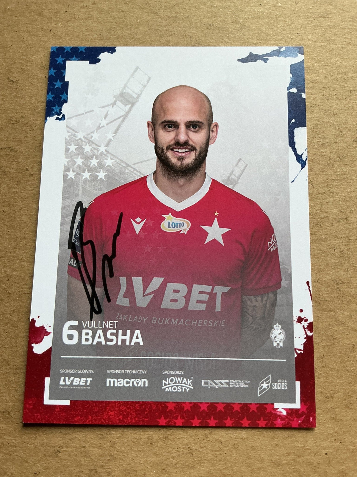 Vullnet Basha, Albania 🇦🇱 Wisła Kraków 2020/21 hand signed - Autographs-World