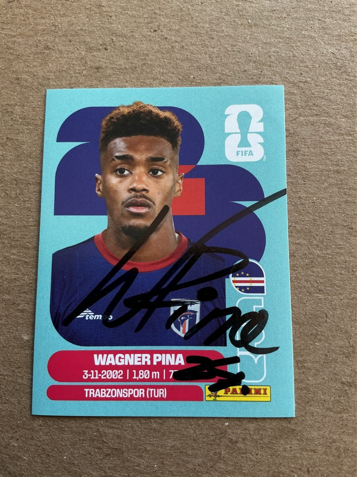Wagner Pina, Cape Verde 🇨🇻 FIFA World Cup 2026 Panini hand signed - Autographs-World