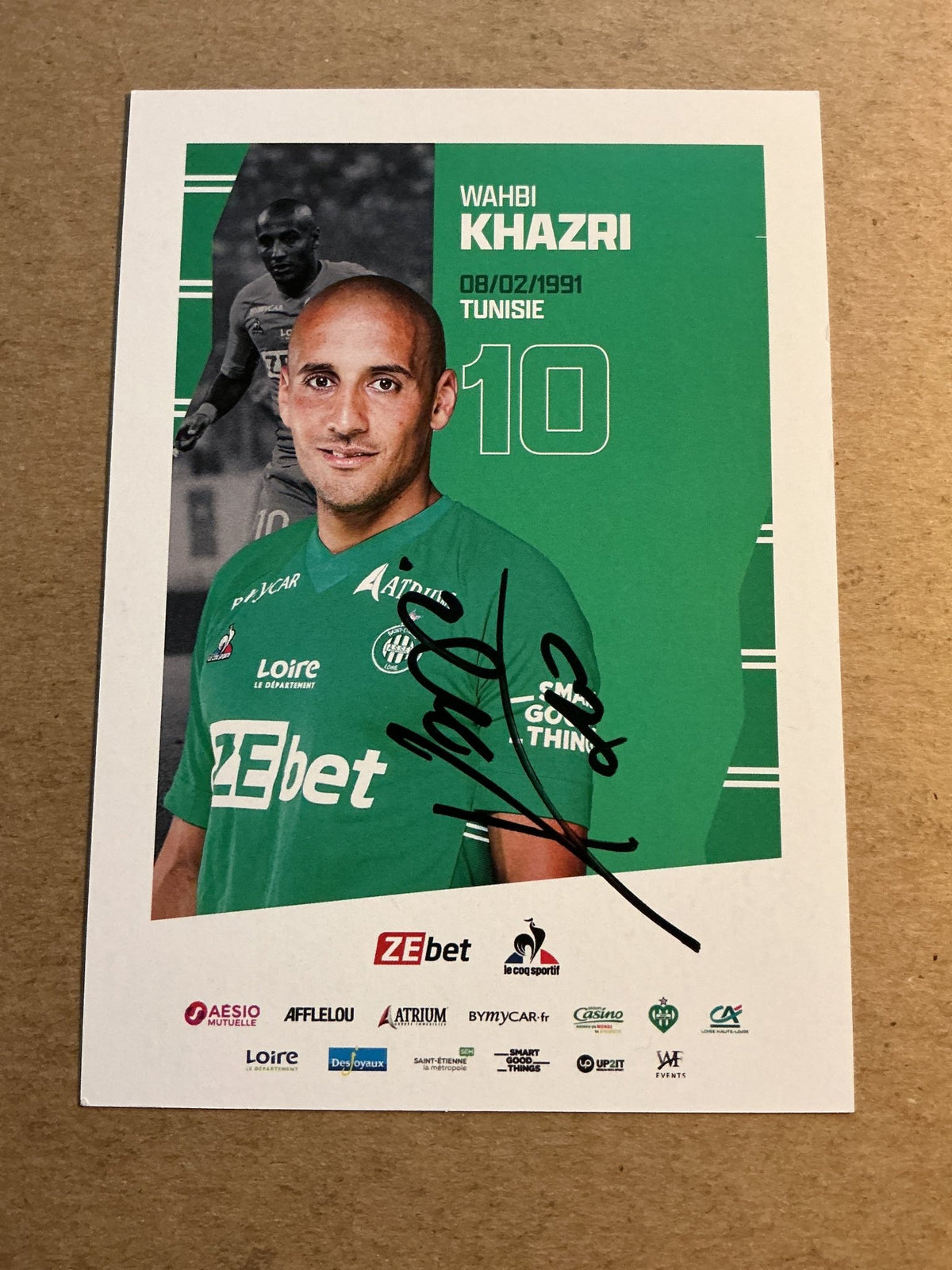 Wahbi Khazri, Tunisia 🇹🇳 AS Saint-Étienne 2021/22 hand signed - Autographs-World