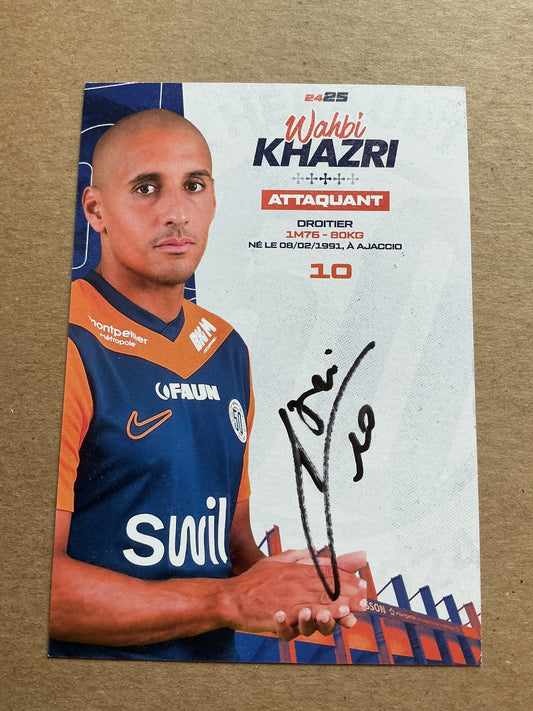 Wahbi Khazri, Tunisia 🇹🇳 Montpellier HSC 2024/25 hand signed - Autographs-World