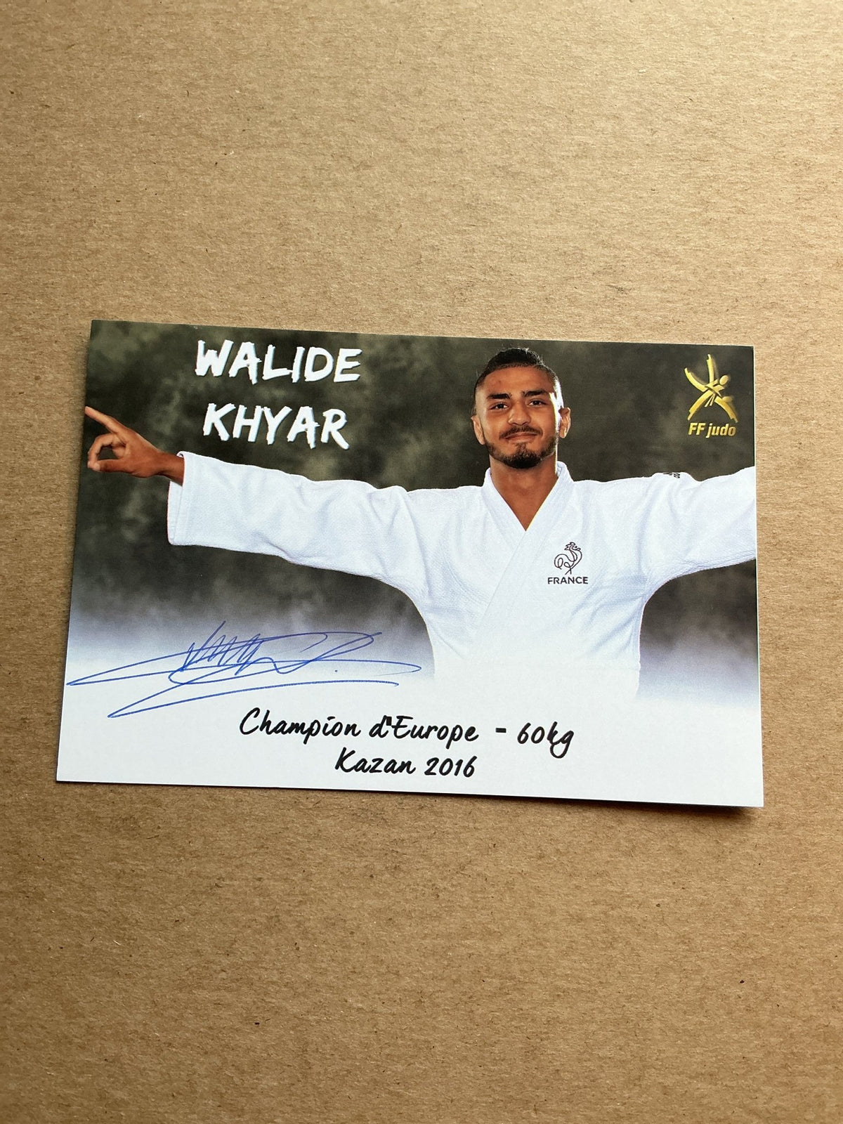 Walide Khyar, France 🇫🇷 Judo Summer Olympics 2024 hand signed - Autographs-World