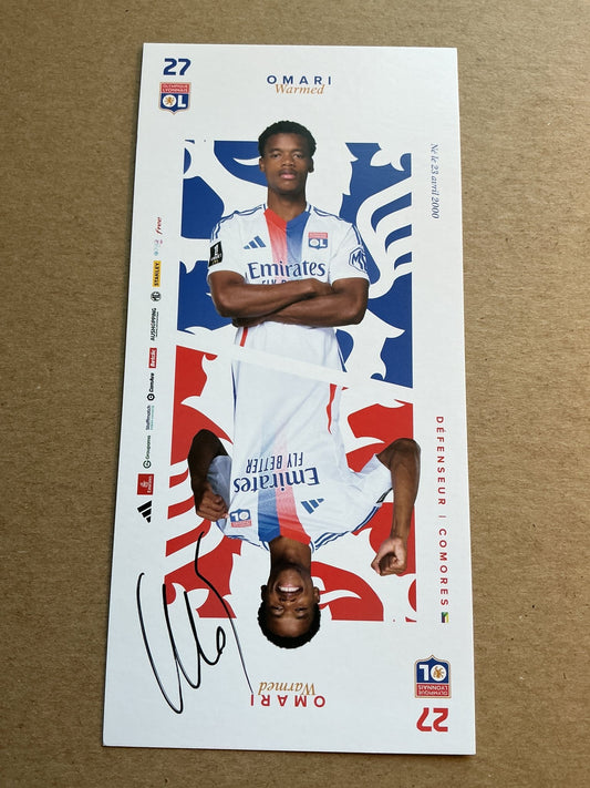 Warmed Omari, Comoros 🇰🇲 Olympique Lyon 2024/25 hand signed - Autographs-World