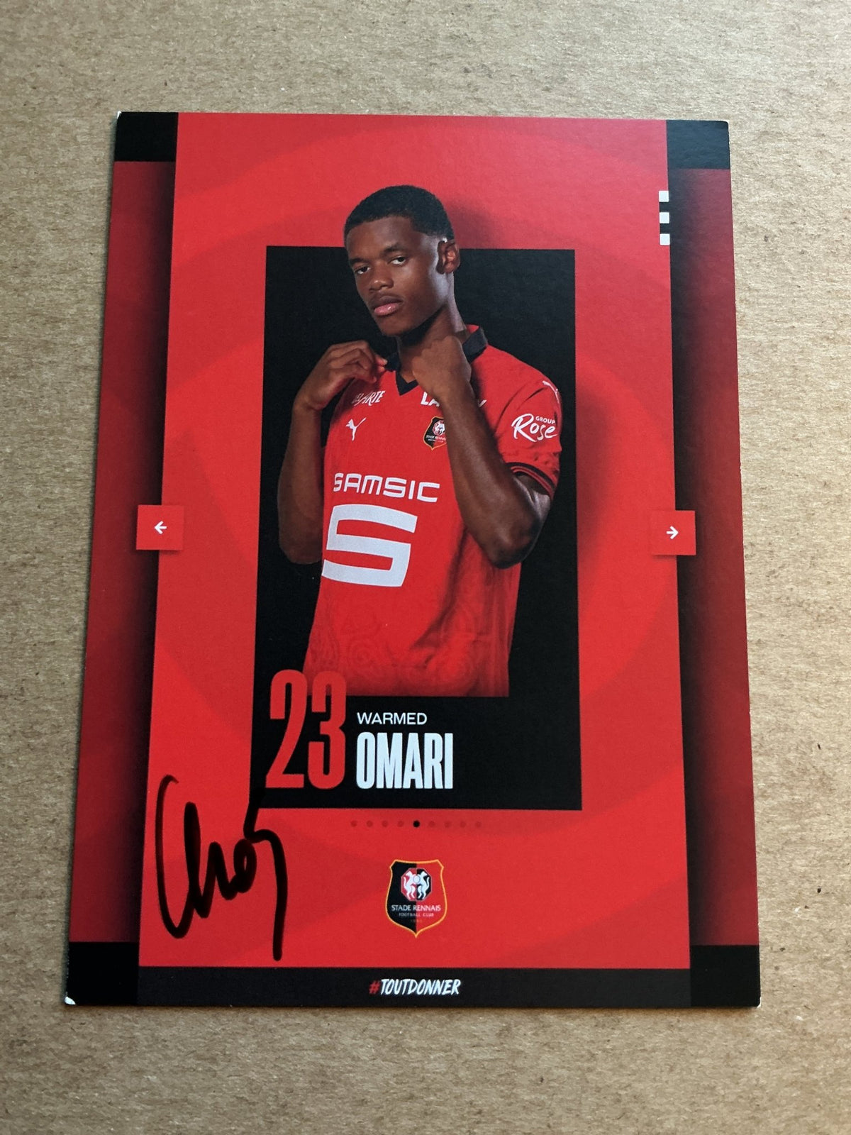 Warmed Omari, Comoros 🇰🇲 Stade Rennes FC 2023/24 hand signed - Autographs-World
