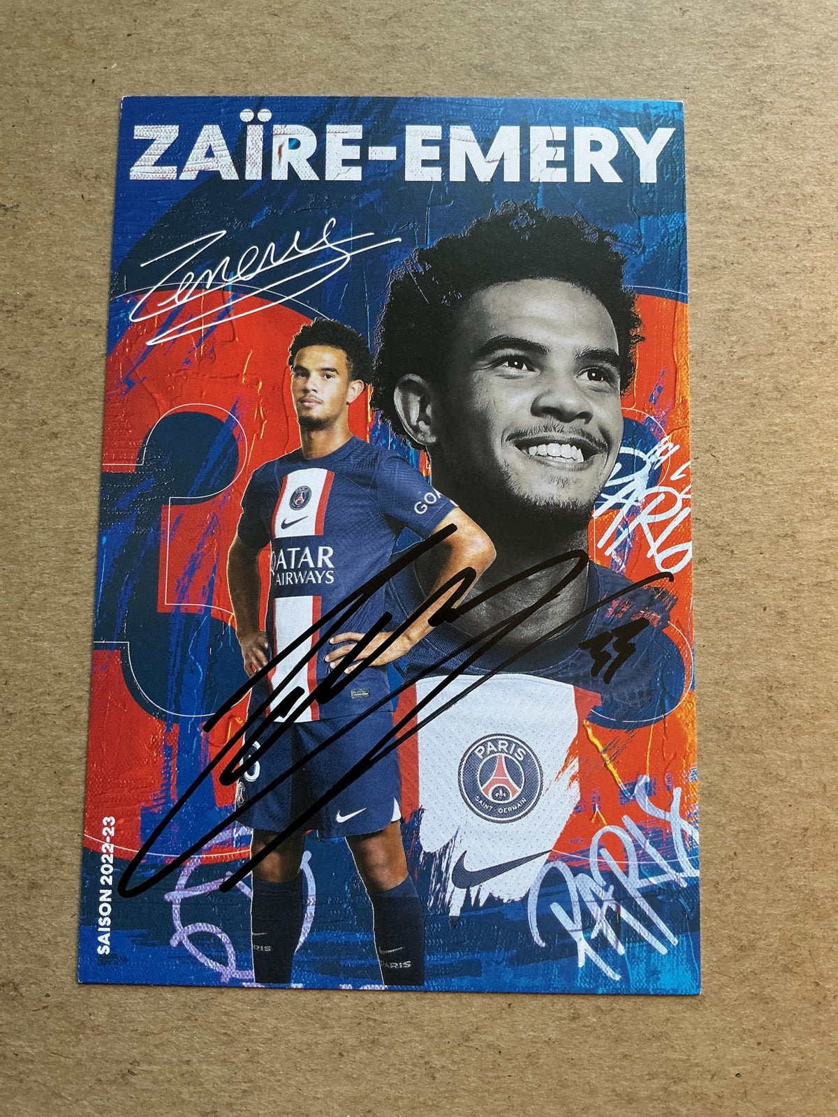 Warren Zaïre-Emery, France 🇫🇷 Paris Saint-Germain 2022/23 hand signed - Autographs-World