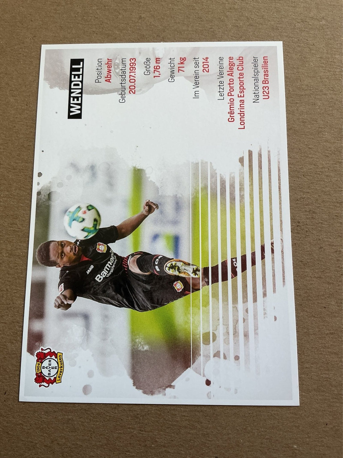 Wendell, Brazil 🇧🇷 Bayer 04 Leverkusen 2017/18 hand signed - Autographs-World