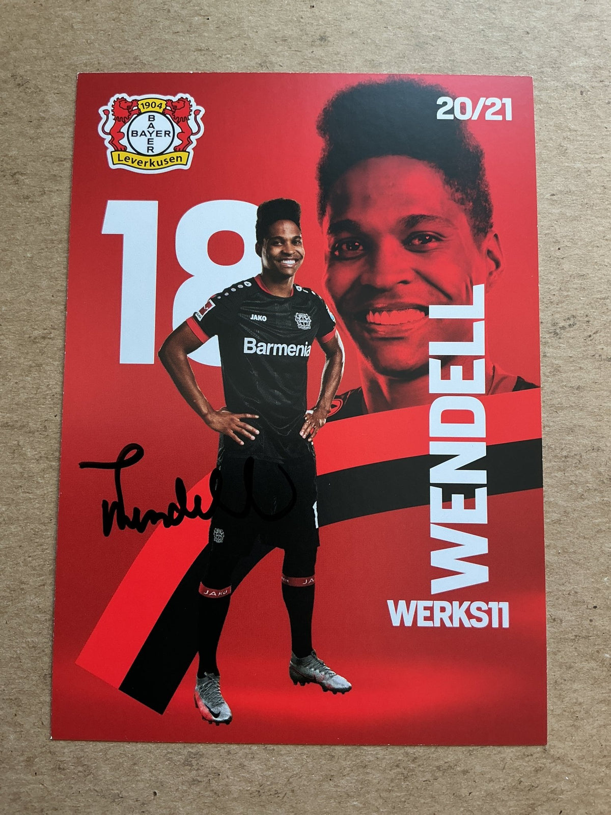 Wendell, Brazil 🇧🇷 Bayer 04 Leverkusen 2020/21 hand signed - Autographs-World