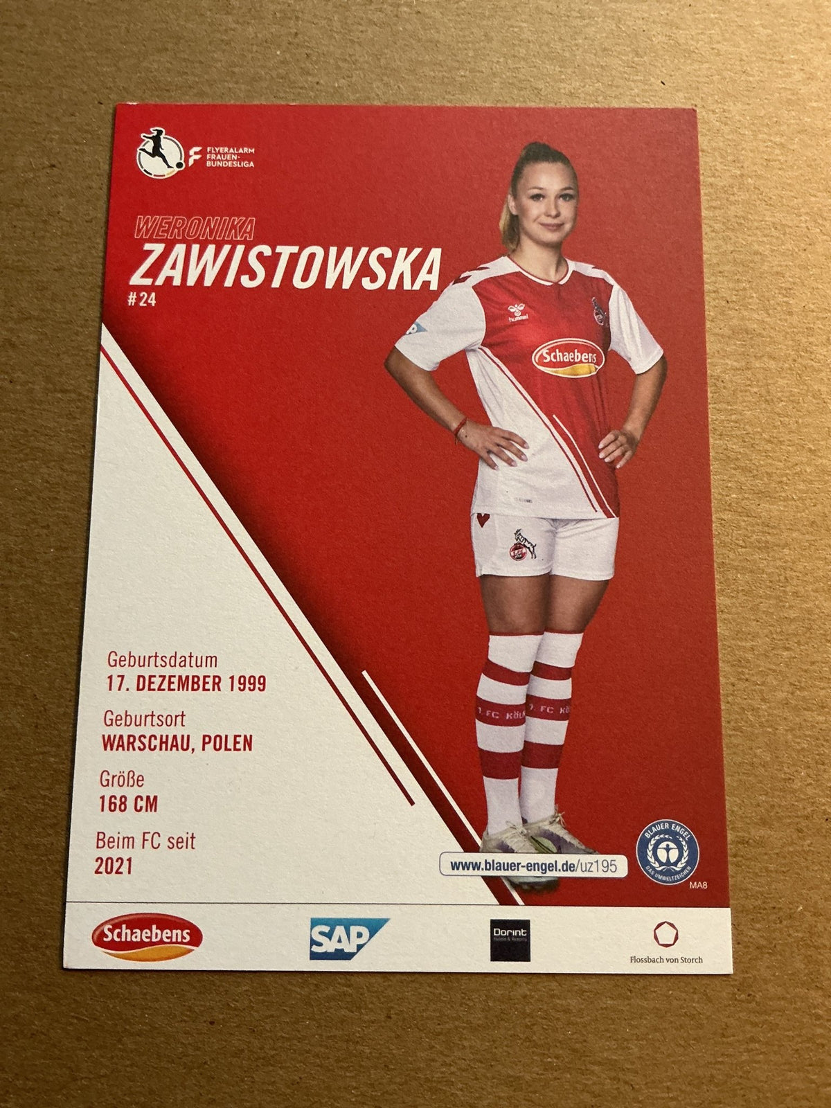 Weronika Zawistowska, Poland 🇵🇱 1.FC Köln 2022/23 hand signed - Autographs-World