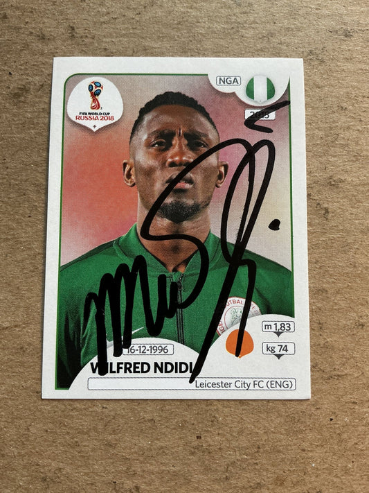 Wilfred Ndidi, Nigeria 🇳🇬 FIFA World Cup 2018 Panini hand signed - Autographs-World