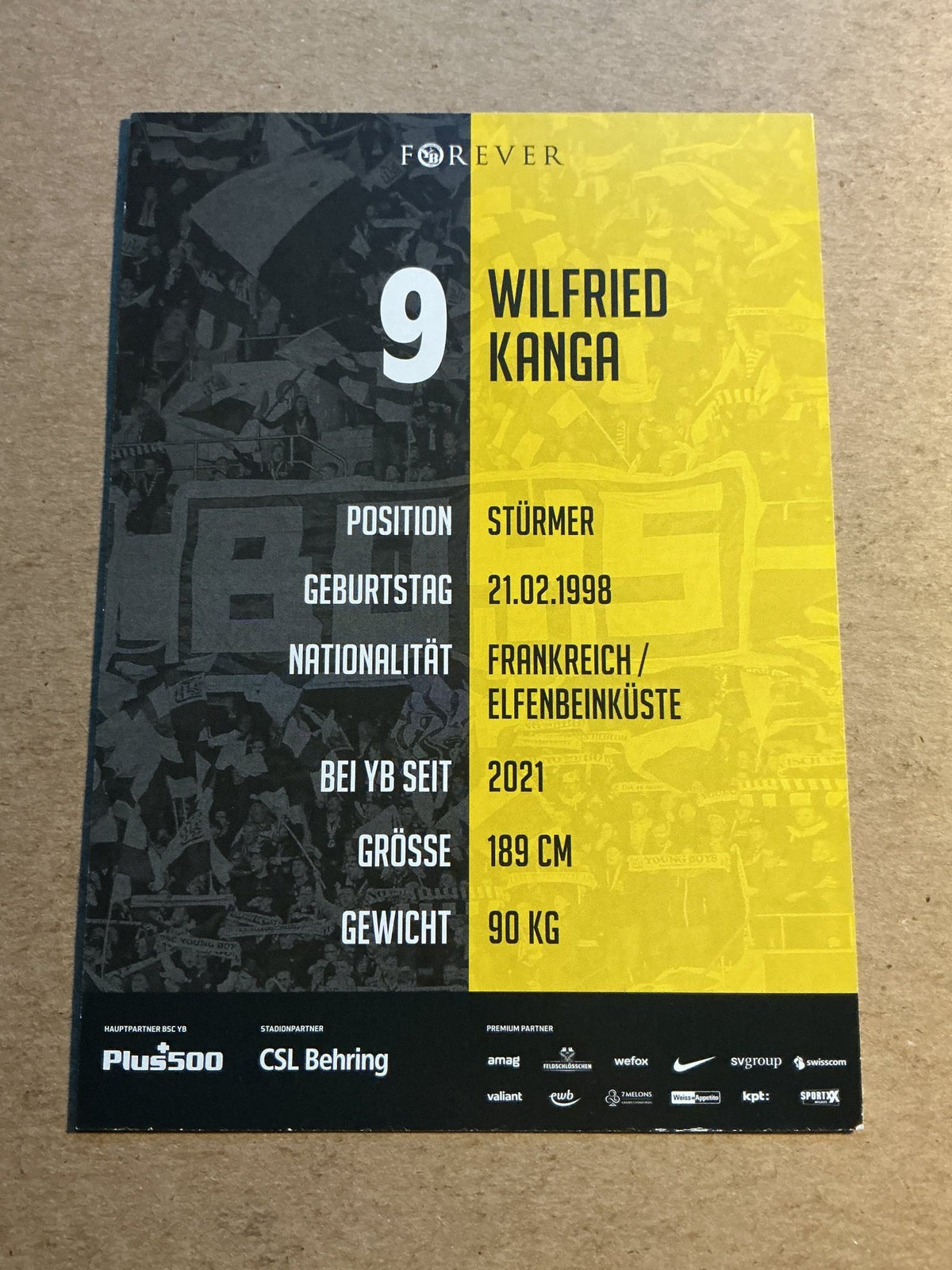 Wilfried Kanga, France 🇫🇷 BSC Young Boys 2021/22 hand signed - Autographs-World