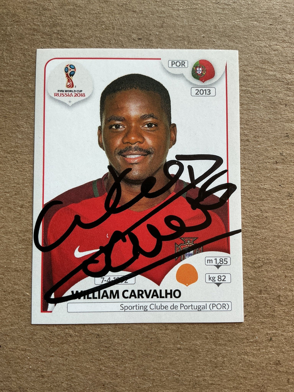 William Carvalho, Portugal 🇵🇹 FIFA World Cup 2018 Panini hand signed - Autographs-World