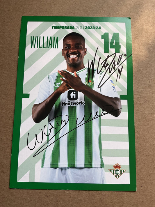 William Carvalho, Portugal 🇵🇹 Real Betis 2023/24 hand signed - Autographs-World