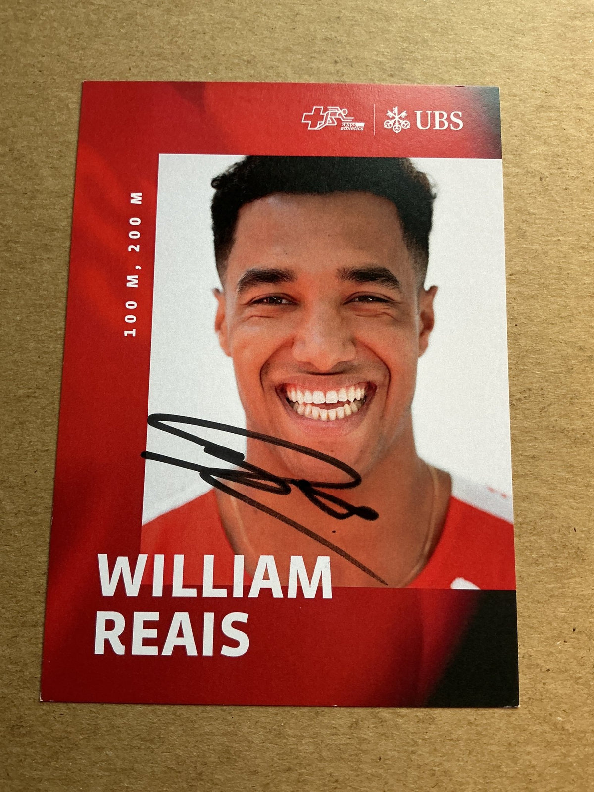 William Reais, Switzerland 🇨🇭 Athletics Summer Olympics 2024 hand signed - Autographs-World