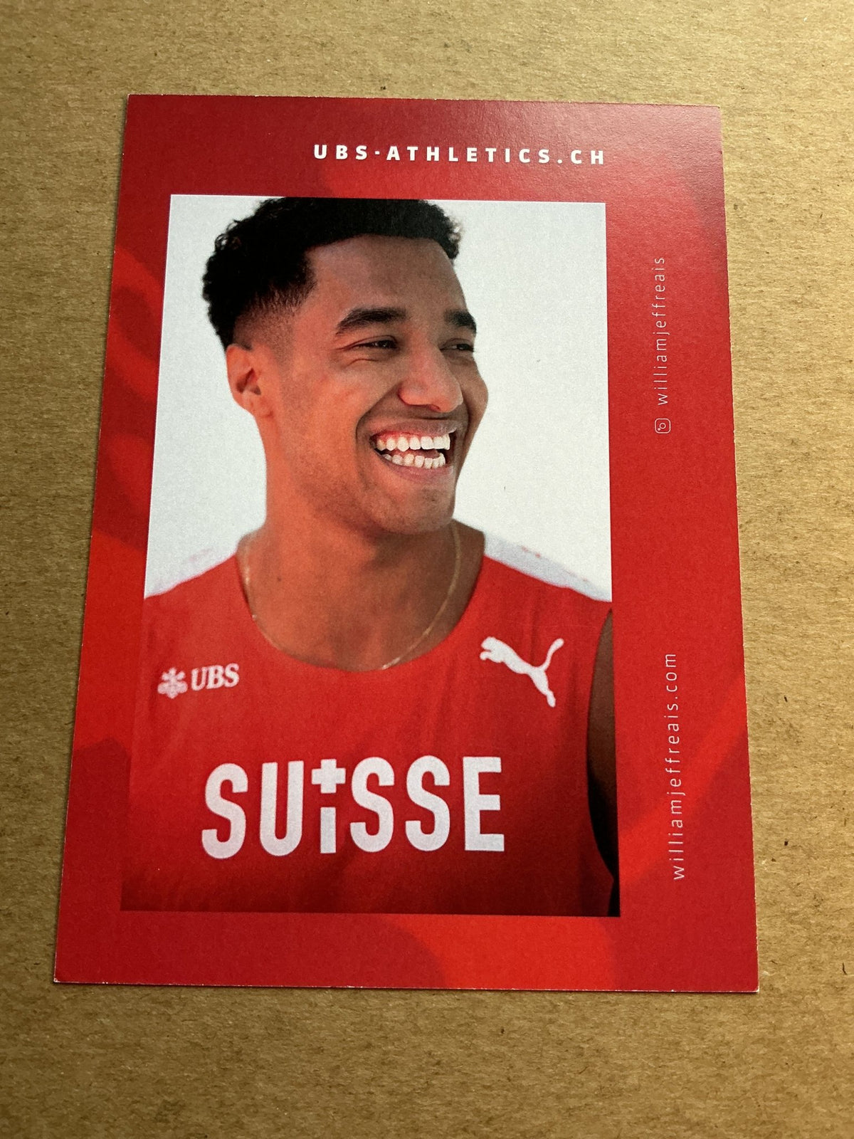 William Reais, Switzerland 🇨🇭 Athletics Summer Olympics 2024 hand signed - Autographs-World