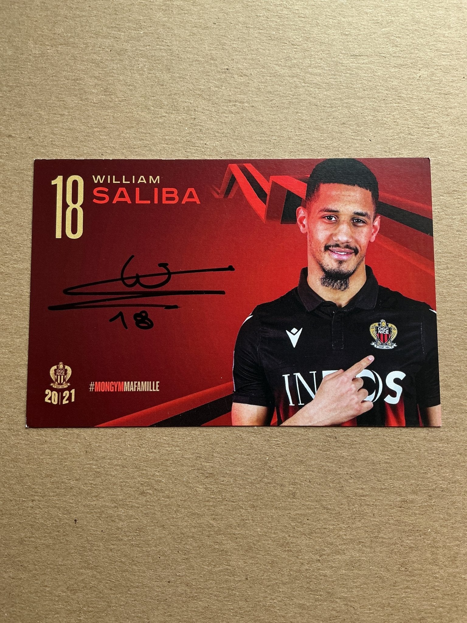 William Saliba, France 🇫🇷 OGC Nice 2020/21 hand signed - Autographs-World