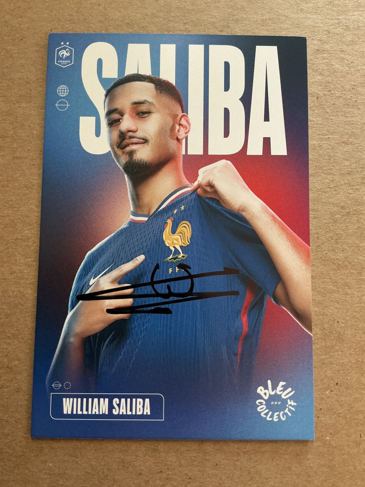 William Saliba, France 🇫🇷 UEFA Euro Arsenal FC 2024 hand signed - Autographs-World