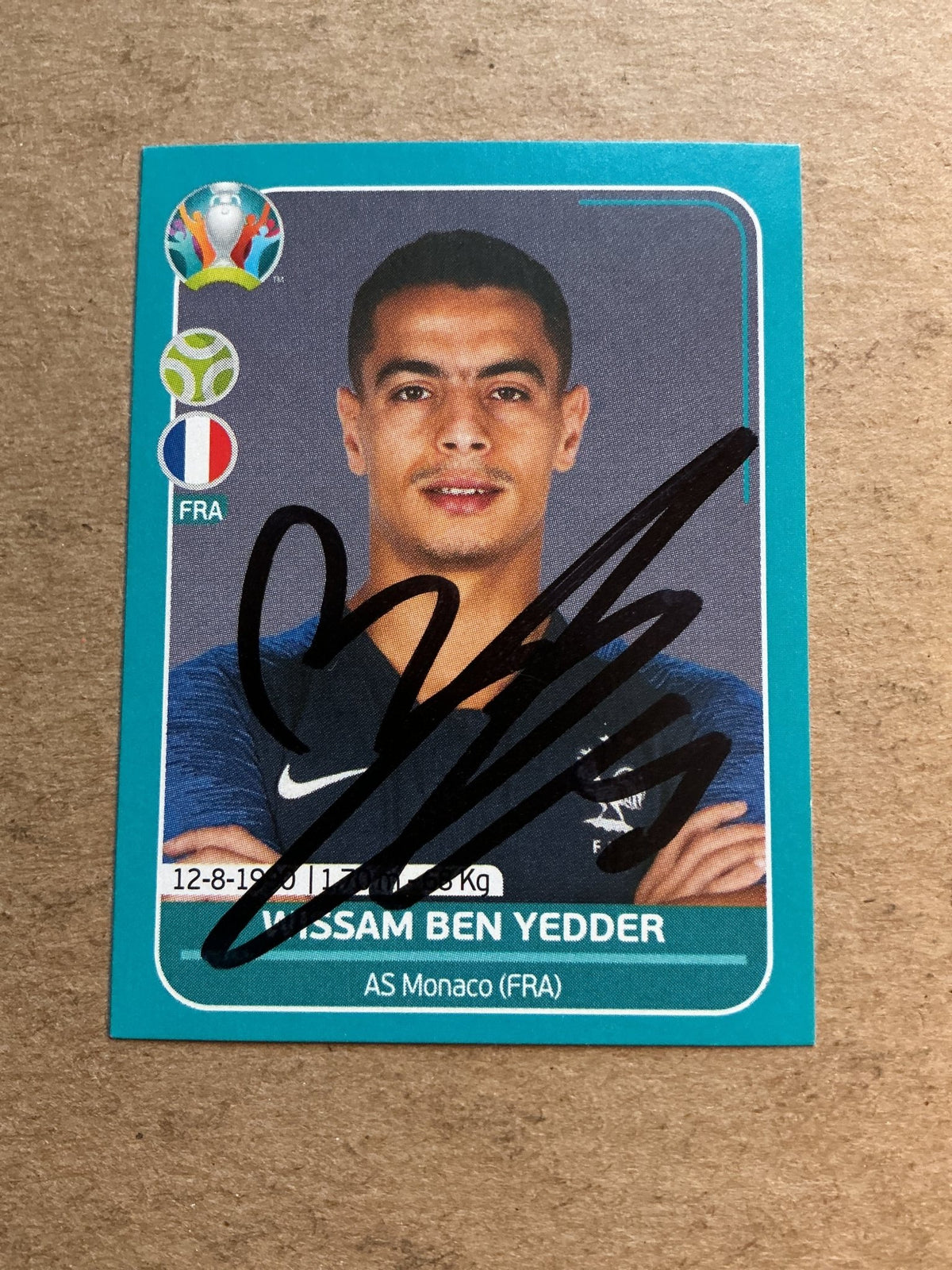 Wissam Ben Yedder, France 🇫🇷 UEFA Euro 2020 Panini hand signed - Autographs-World
