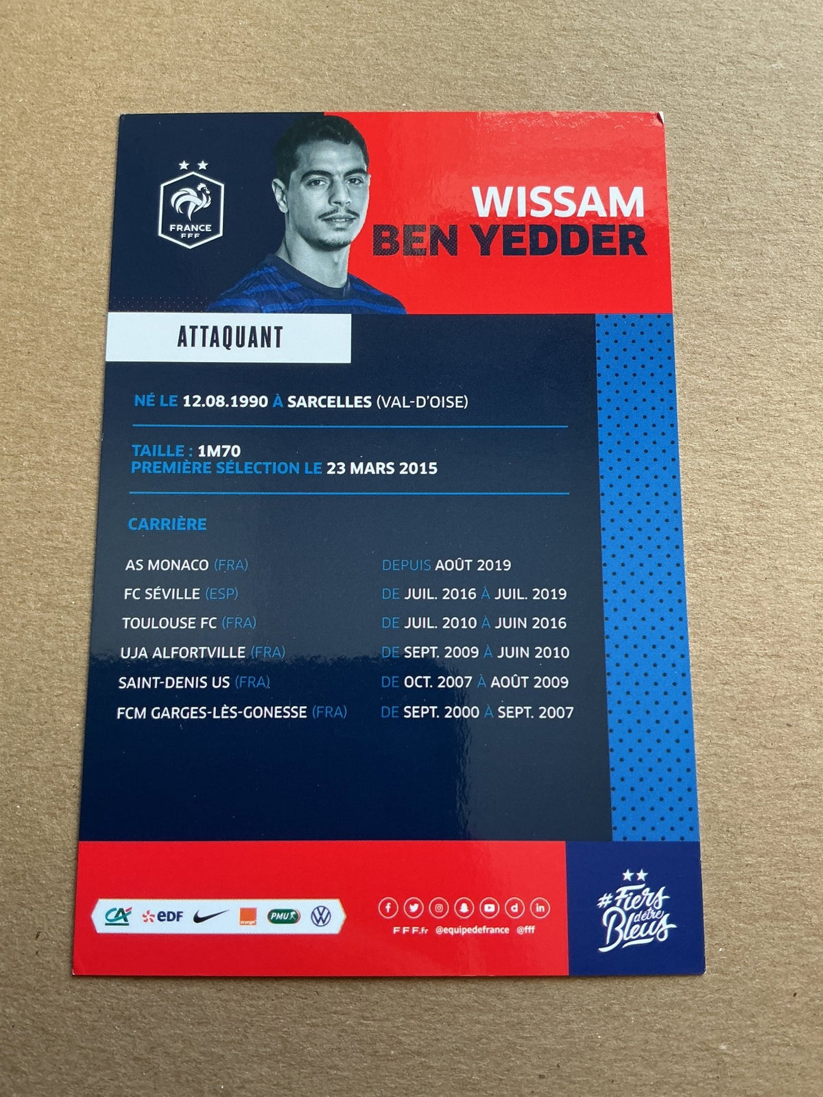 Wissam Ben Yedder, France 🇫🇷 UEFA Euro Cup 2020 hand signed - Autographs-World
