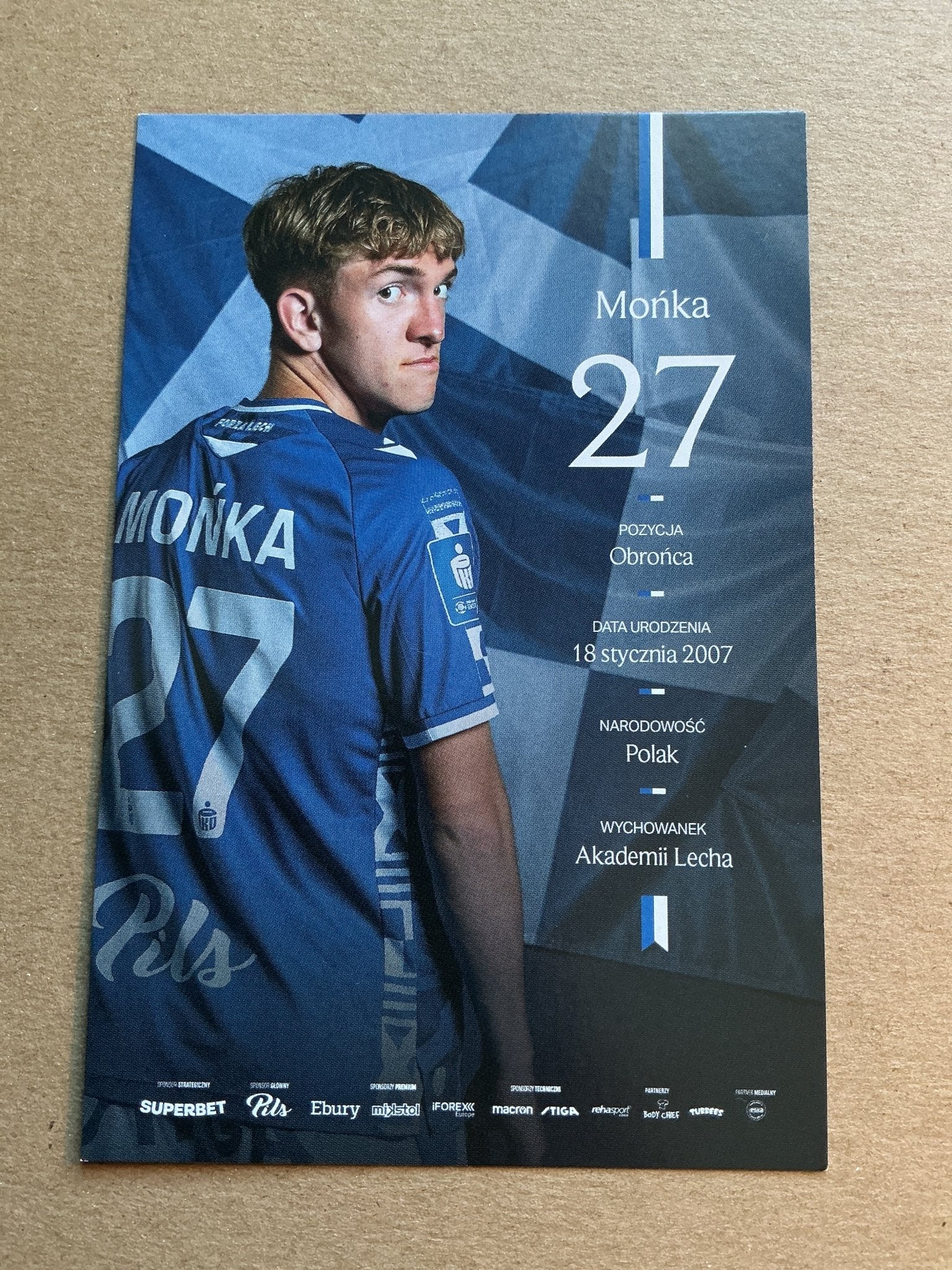 Wojciech Mońka, Poland 🇵🇱 Lech Poznán 2025/26 hand signed - Autographs-World