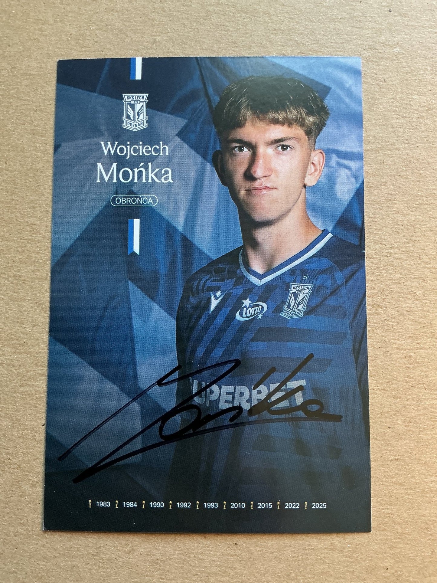 Wojciech Mońka, Poland 🇵🇱 Lech Poznán 2025/26 hand signed - Autographs-World