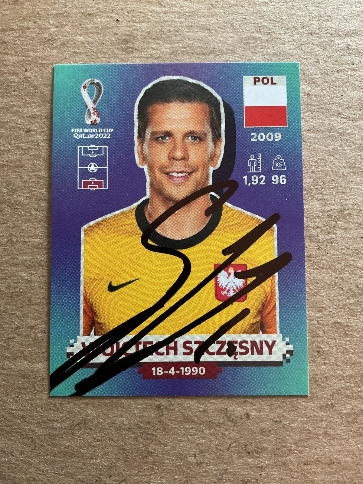 Wojciech Szczesny, Poland 🇵🇱 FIFA World Cup 2022 Panini hand signed - Autographs-World