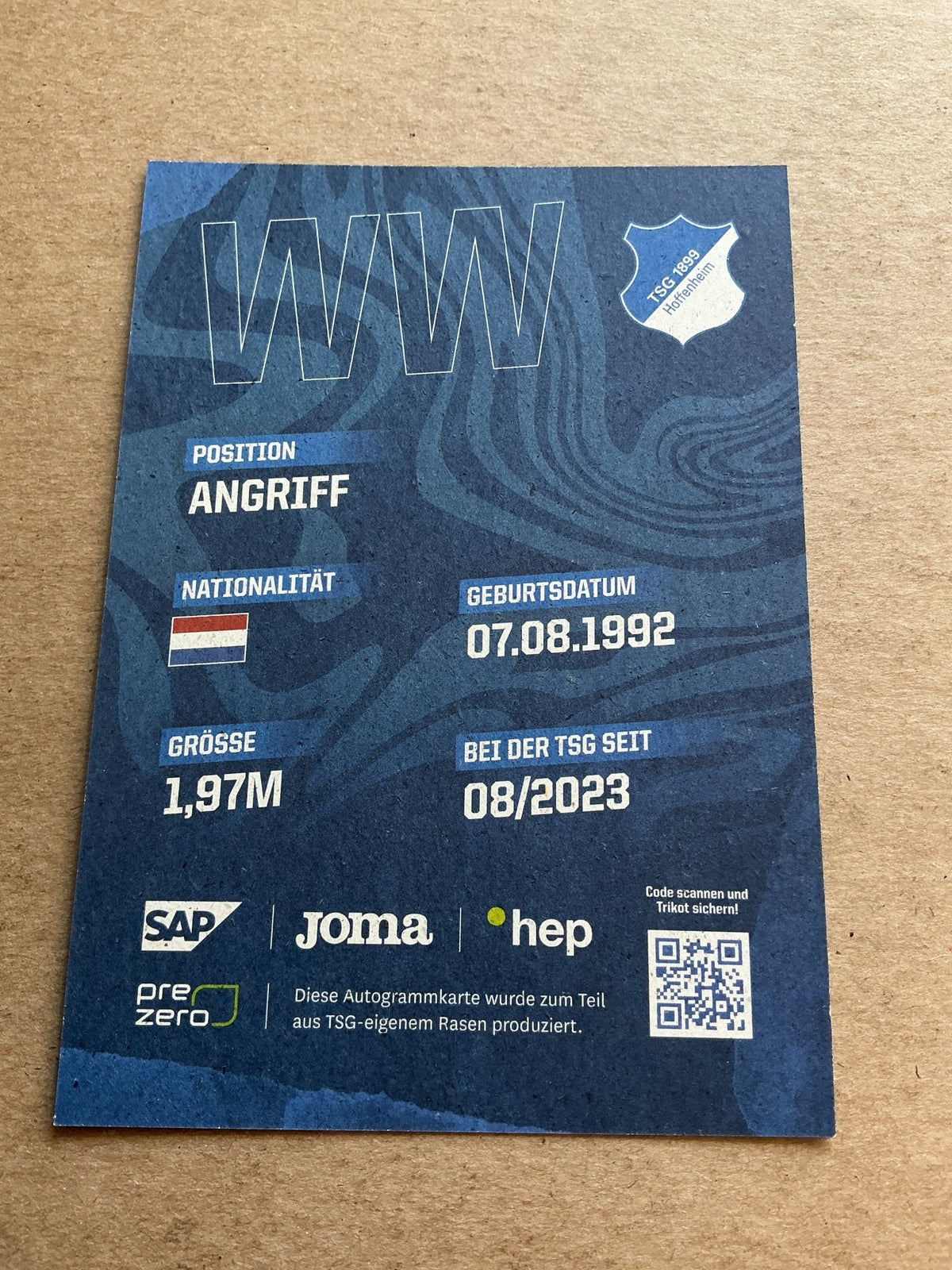 Wout Weghorst, Netherlands 🇳🇱 TSG 1899 Hoffenheim 2023/24 hand signed - Autographs-World