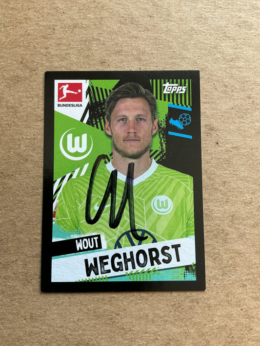 Wout Weghorst, Netherlands 🇳🇱 VfL Wolfsburg 2021/22 Topps hand signed - Autographs-World
