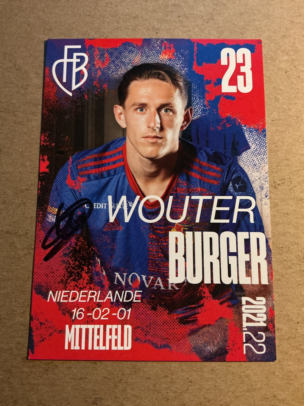 Wouter Burger, Netherlands 🇳🇱 FC Basel 2021/22 hand signed - Autographs-World