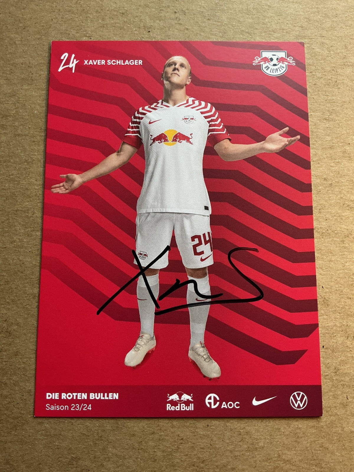 Xaver Schlager, Austria 🇦🇹 RB Leipzig 2023/24 hand signed - Autographs-World