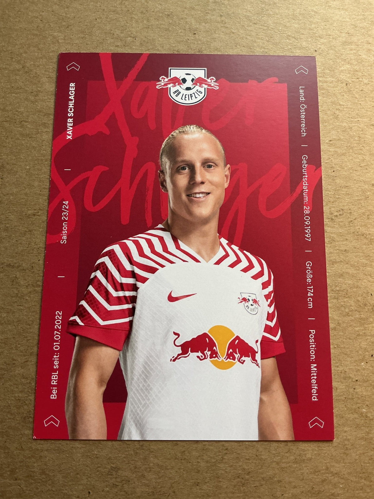 Xaver Schlager, Austria 🇦🇹 RB Leipzig 2023/24 hand signed - Autographs-World
