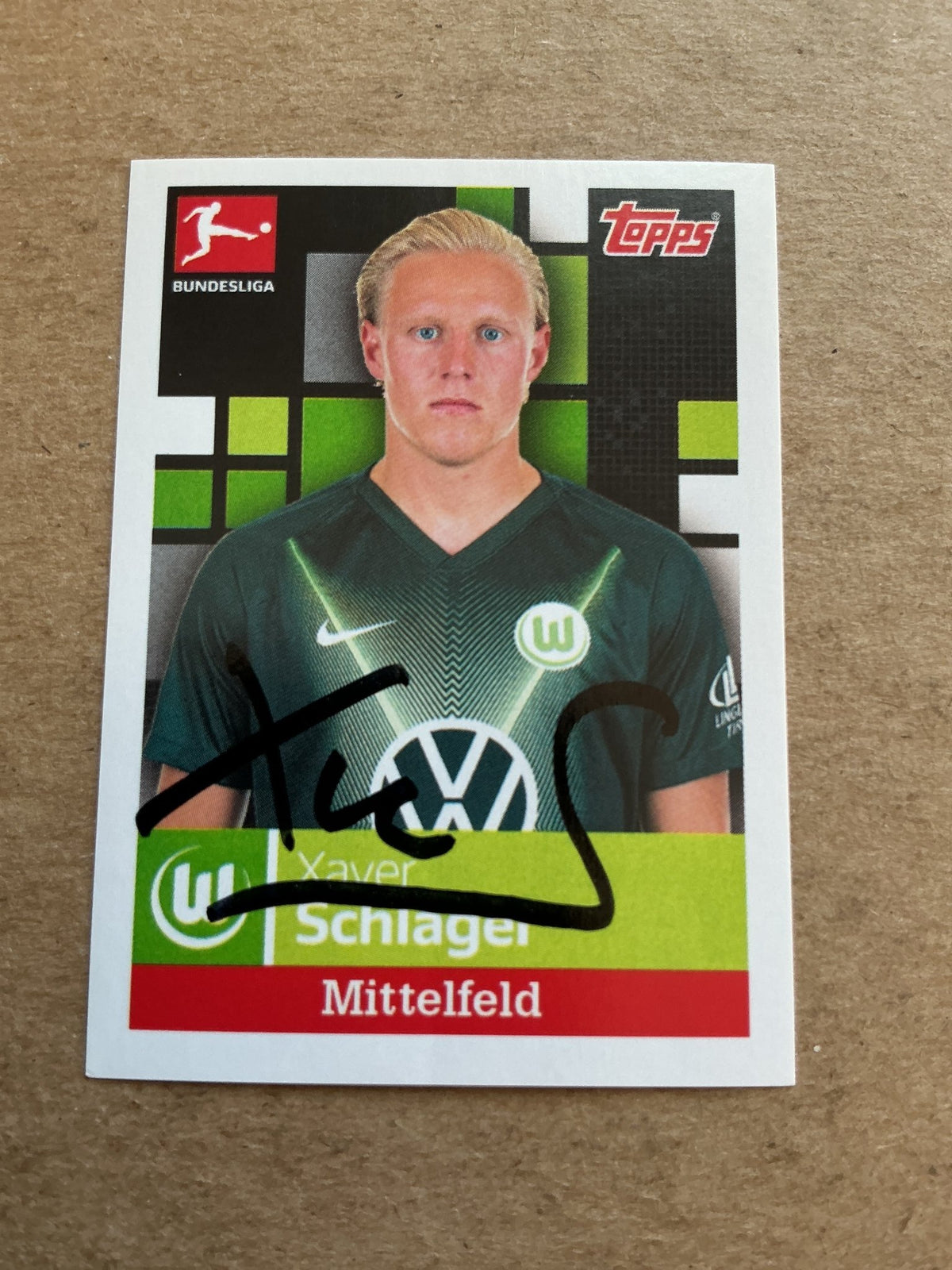 Xaver Schlager, Austria 🇦🇹 VfL Wolfsburg 2019/20 Topps hand signed - Autographs-World