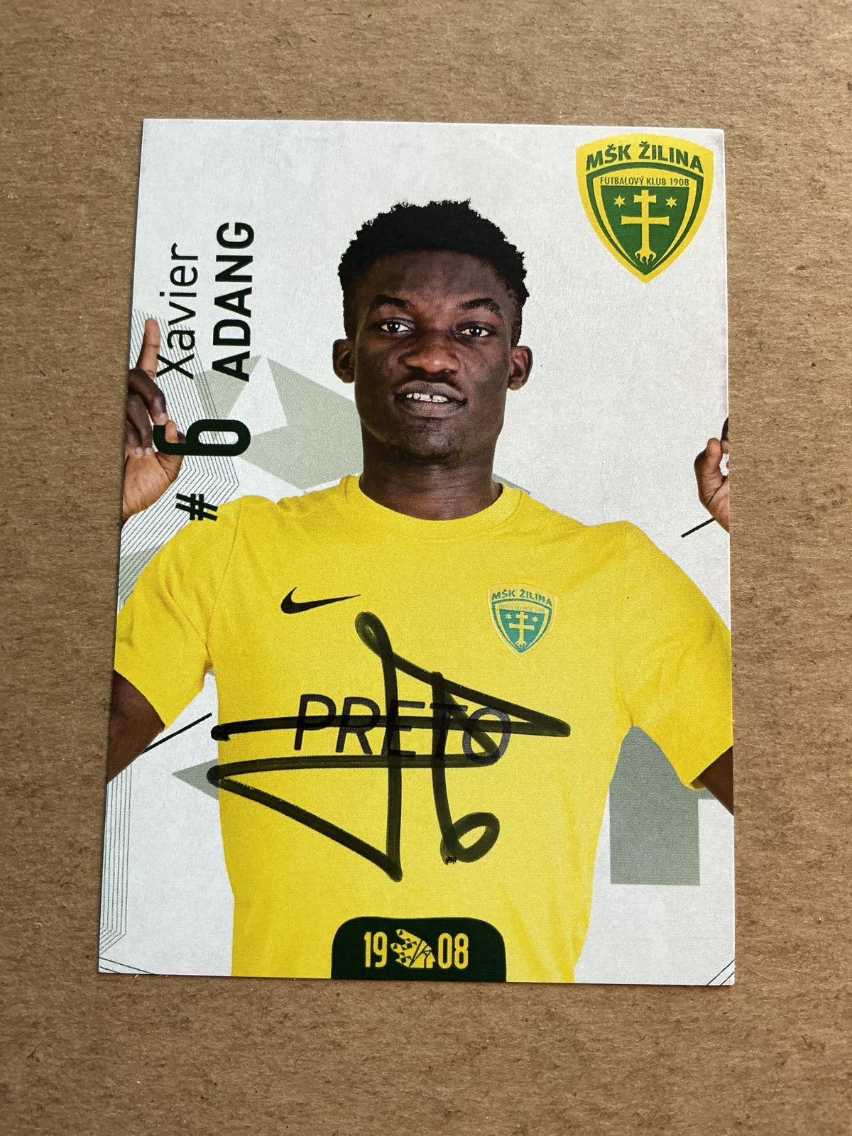 Xavier Adang, Cameroon 🇨🇲 MŠK Žilina 2023/24 hand signed - Autographs-World