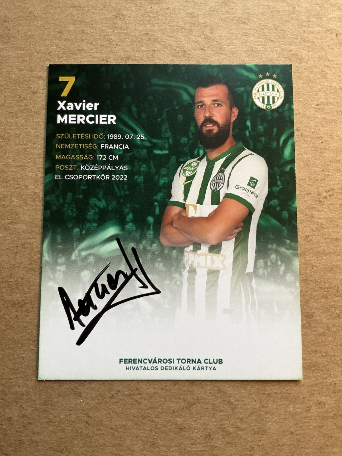 Xavier Mercier, France 🇫🇷 Ferencváros 2022/23 hand signed - Autographs-World