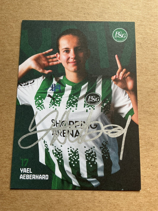 Yael Aeberhard, Switzerland 🇨🇭 FC St. Gallen 2024/25 hand signed - Autographs-World