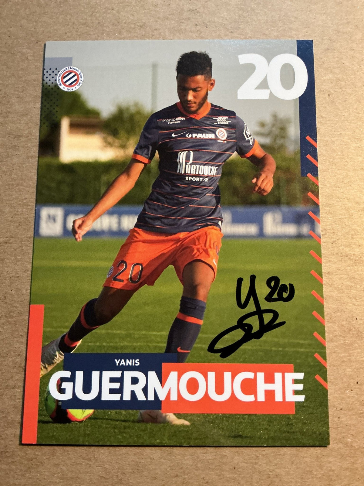 Yanis Guermouche, France 🇫🇷 Montpellier HSC 2021/22 hand signed - Autographs-World