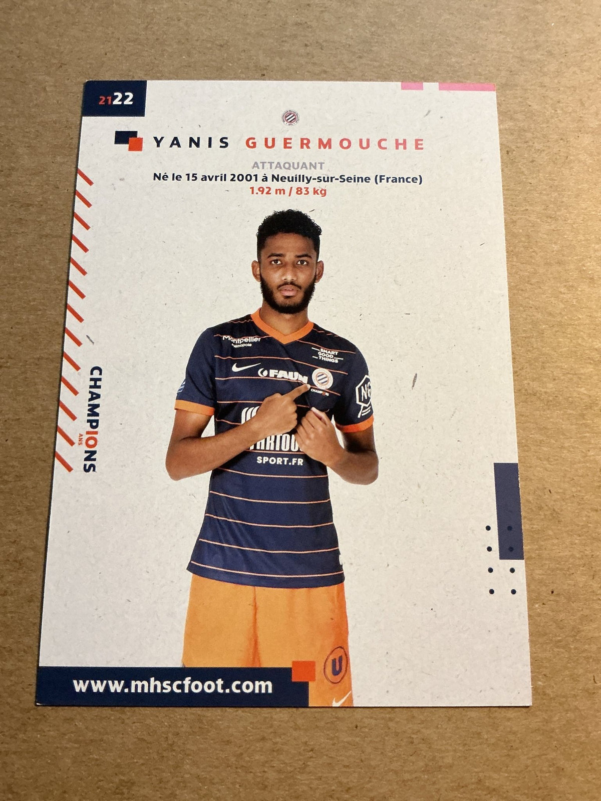 Yanis Guermouche, France 🇫🇷 Montpellier HSC 2021/22 hand signed - Autographs-World