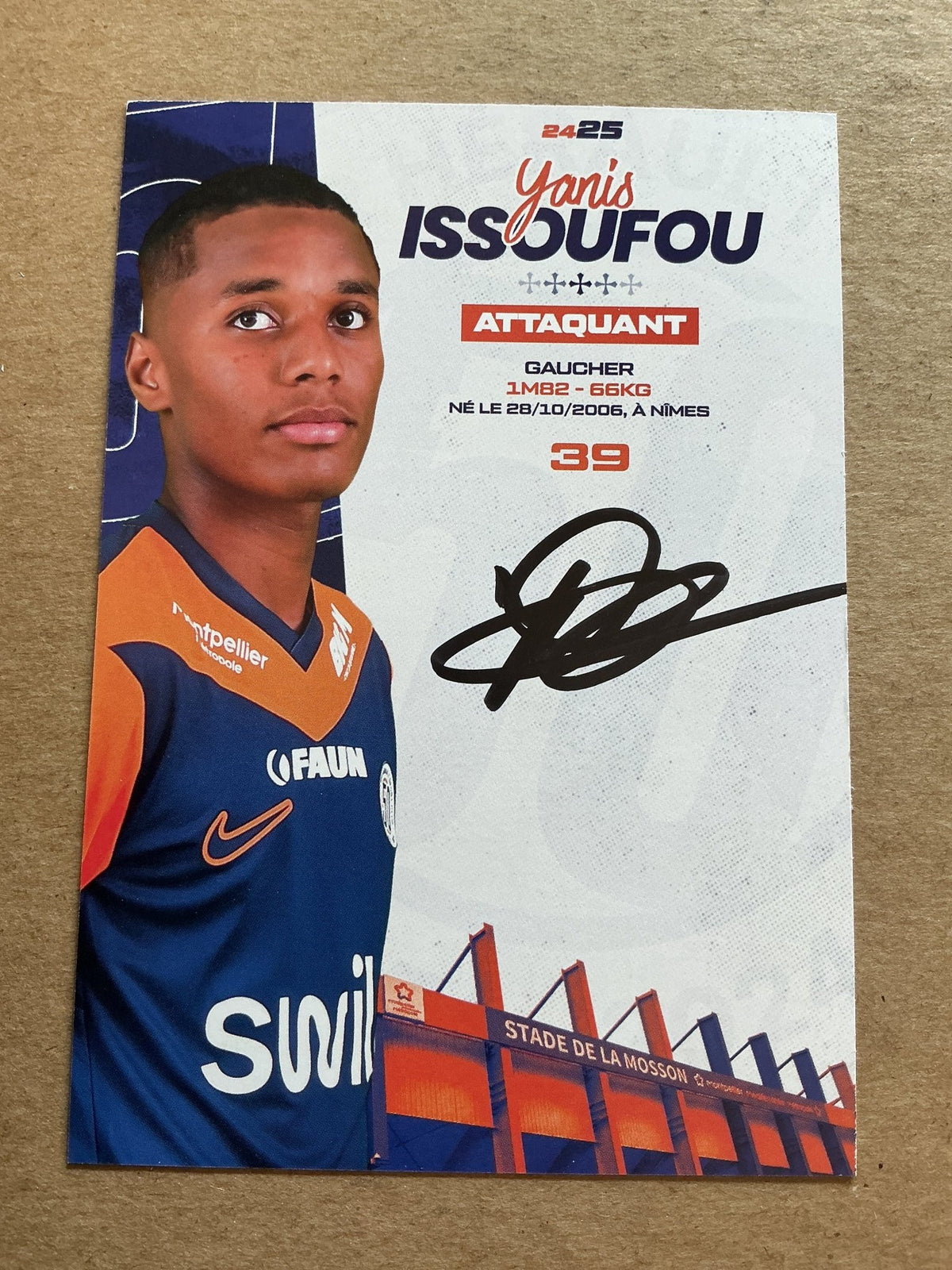 Yanis Issoufou, France 🇫🇷 Montpellier HSC 2024/25 hand signed - Autographs-World