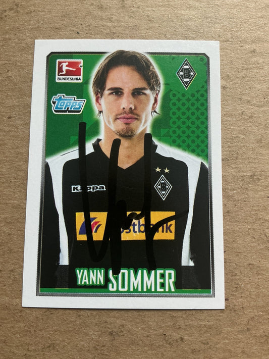 Yann Sommer, Switzerland 🇨🇭 Borussia Mönchengladbach 2014/15 Topps hand signed - Autographs-World